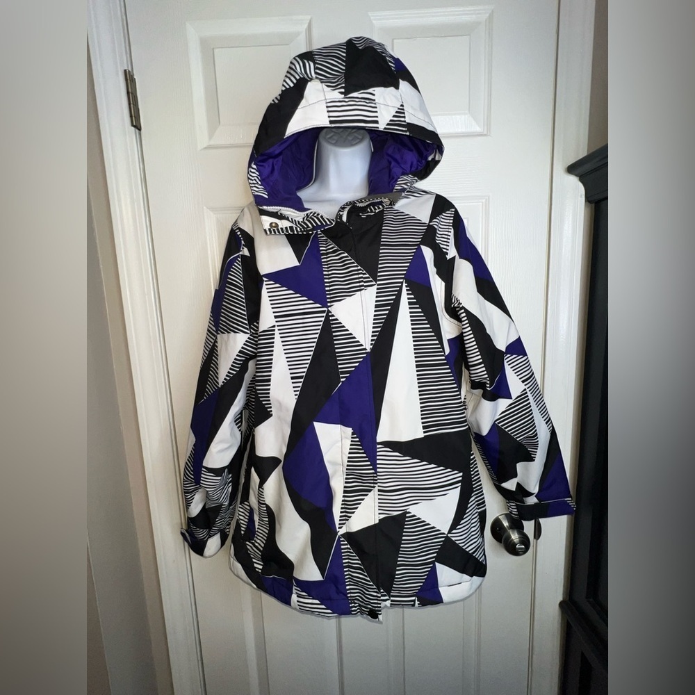 Empyre Women’s Medium 10,000 MM Black White Graphic Print Ski Snowboard Jacket M - Picture 12 of 14